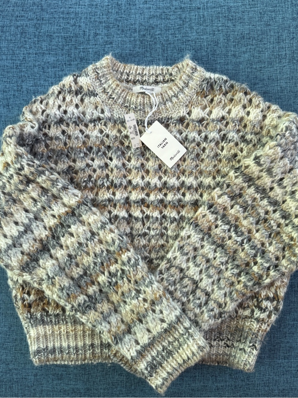 Madewell Open Stitch Mockneck Crewneck Sweater XS
